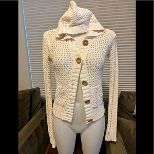 Abercrombie vintage off white hooded sweater